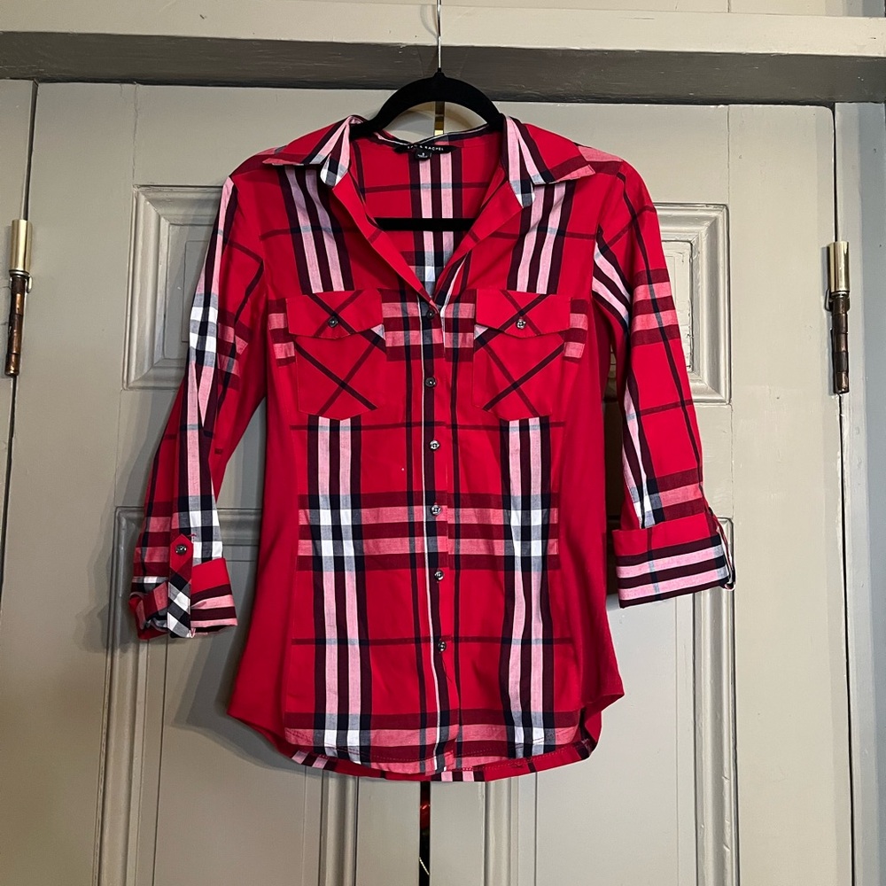 Zac & Rachel Red and Pink Plaid Button-Up
